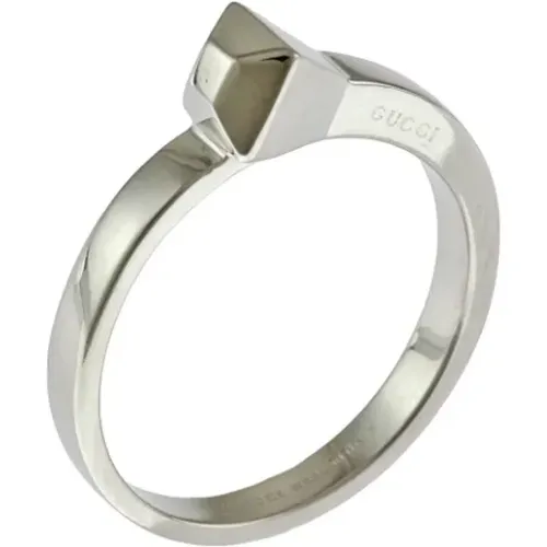 Pre-owned Jewellery, female, , Size: ONE SIZE Pre-owned White Gold rings - Gucci Vintage - Modalova