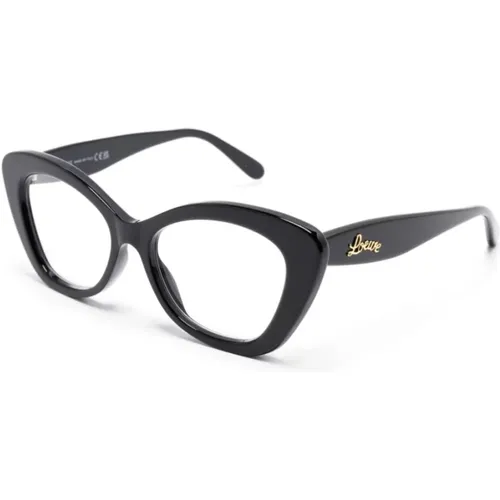 Schwarze Optische Brille Klassischer Stil , Damen, Größe: 52 MM - Loewe - Modalova