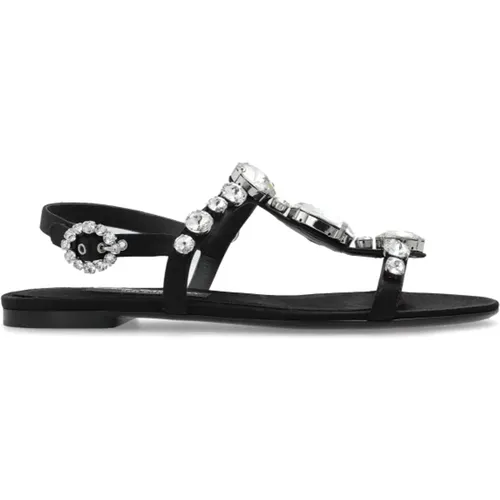 Flat Sandals, female, , Size: 8 US Sandals with decorative finish - Dolce & Gabbana - Modalova