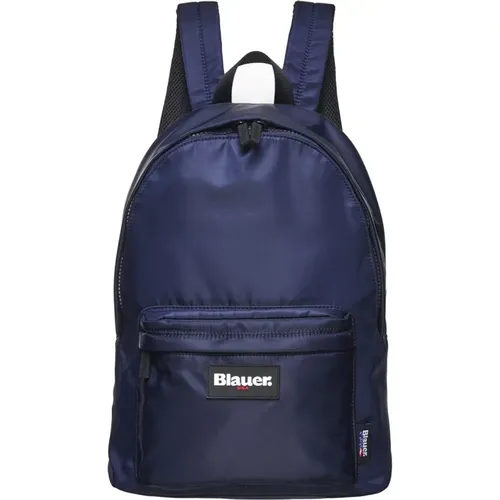 Backpacks, male, , Size: ONE SIZE Nylon Backpack with Double Zip Closure - Blauer - Modalova