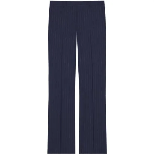 Straight Trousers, male, , Size: L Virgin Wool Straight Leg Trousers Navy - Givenchy - Modalova