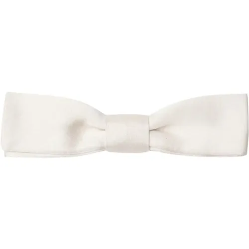 Bowties, male, , Size: ONE SIZE Ivory Silk Papillon Bow Tie - Dolce & Gabbana - Modalova