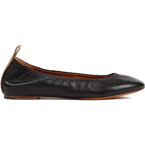 Nappa Ballerina Schwarze Lederschuhe , Damen, Größe: 36 EU - Lanvin - Modalova