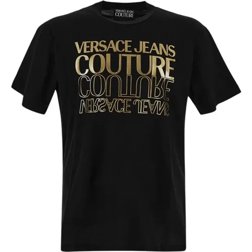 Logo Baumwoll T-Shirt , Herren, Größe: S - Versace Jeans Couture - Modalova