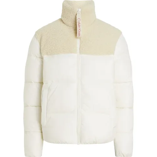 Multicolour Sherpa Panel Down Jacket , male, Sizes: M, L - Calvin Klein - Modalova