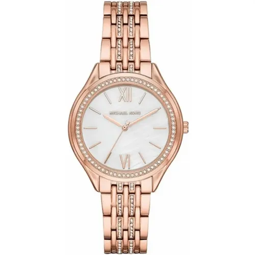 Rosa Damen Quarz Edelstahl Uhr - Michael Kors - Modalova