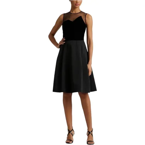 Tulle Velvet Dress with Bow , female, Sizes: S, 2XS - Ralph Lauren - Modalova