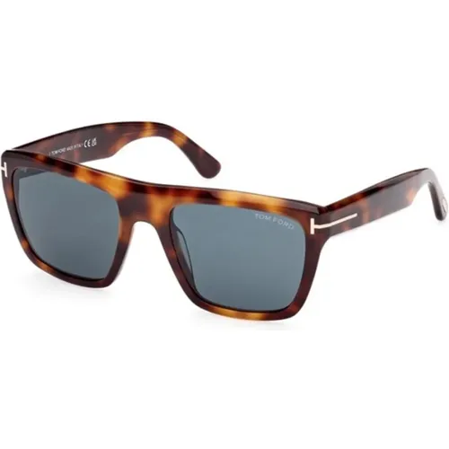 Blonde Havana Blue Sunglasses , male, Sizes: 55 MM - Tom Ford - Modalova
