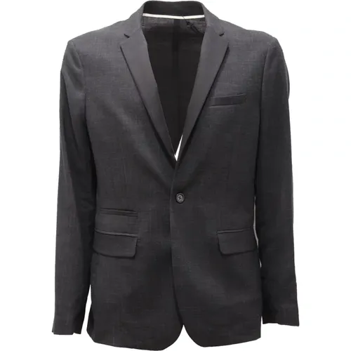 Blazers, male, , Size: XL Wool Blend Jacket with Glossy Reversible - Paolo Pecora - Modalova