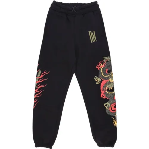 Sweatpants, male, , Size: XL Dragon Sweatpants Fleece Elastic - Dolly Noire - Modalova