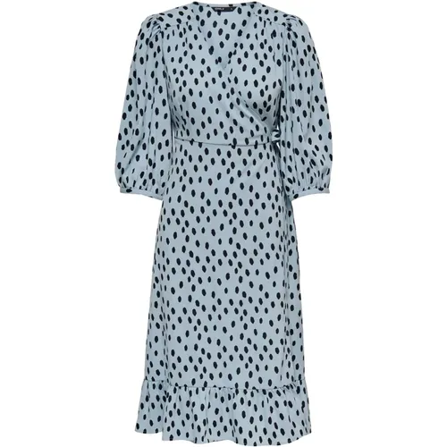 Wrap Midi Kleid für Frauen , Damen, Größe: L - Only - Modalova