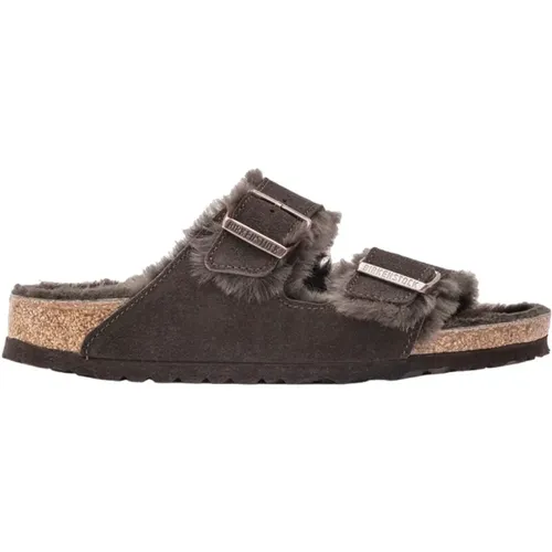 Sliders, male, , Size: 4 US Furry Strap Sandals - Birkenstock - Modalova