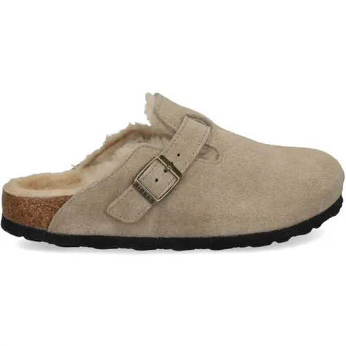 Shearling Sandals Slip-On Style , female, Sizes: 6 UK - Birkenstock - Modalova