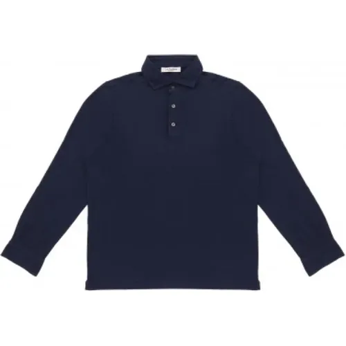 Long Sleeve Shirt Three Button Collar , male, Sizes: 2XL, XL - La Fileria - Modalova