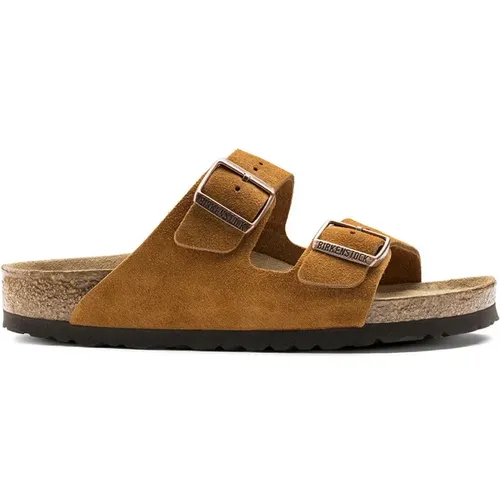 Sandalen Arizona Suede Soft Footbed , Herren, Größe: 38 EU - Birkenstock - Modalova