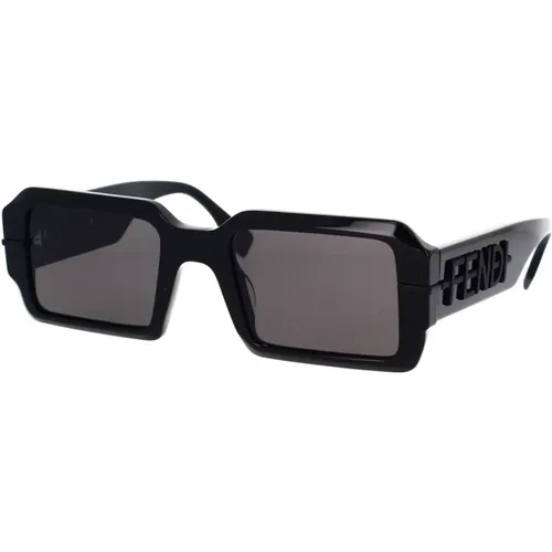 Glamorous Rectangular Sunglasses , unisex, Sizes: 52 MM - Fendi - Modalova