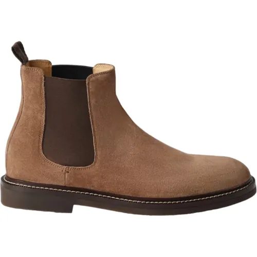 Chelsea Boots, male, , Size: 7 US Leather Lined Elastic Bands Leather Sole - BRUNELLO CUCINELLI - Modalova