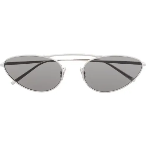 Silberne Sonnenbrille mit Originalzubehör , Damen, Größe: 58 MM - Saint Laurent - Modalova