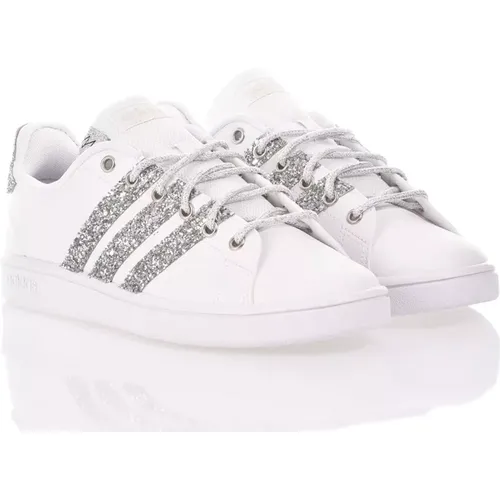 Handmade Silver White Sneakers , female, Sizes: 5 UK, 4 1/3 UK - Adidas - Modalova