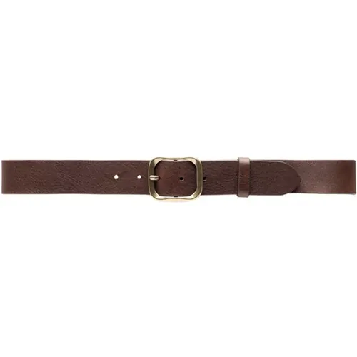 Simple Dark Leather Belt , female, Sizes: 95 CM, 85 CM - Depeche - Modalova