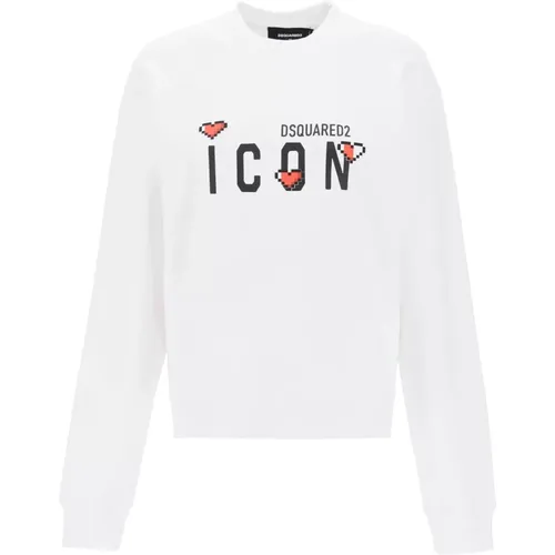 Icon Game Lover Sweatshirt , female, Sizes: S, L, M, XS - Dsquared2 - Modalova