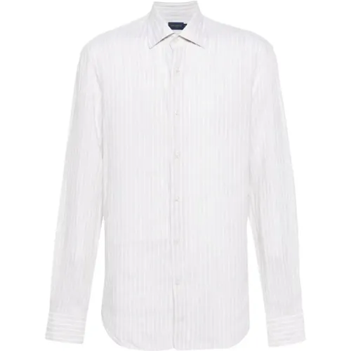 Striped Linen Shirt, Made in Italy , male, Sizes: M, 5XL, 2XL, L, 4XL, 3XL - PAUL & SHARK - Modalova