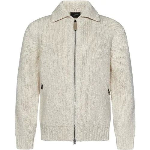 Beiger Strick Reißverschluss Cardigan Aw24 - Brioni - Modalova