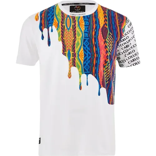 Strickdruck Oversize Herren T-Shirt,Strickdruck Oversize Herren Shirt - carlo colucci - Modalova