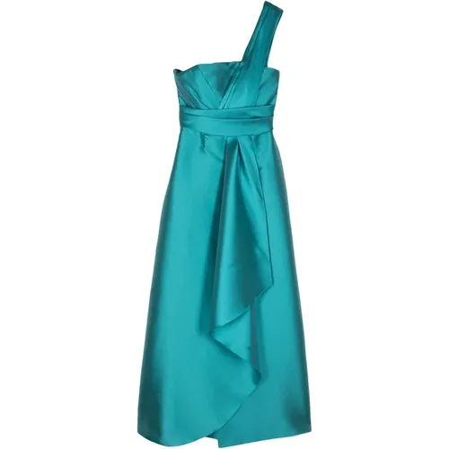 Turquoise Mikado Maxi Dress , female, Sizes: L - alberta ferretti - Modalova