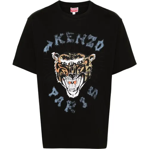 T-Shirts, male, , Size: S Tiger Head T-shirt Jersey - Kenzo - Modalova