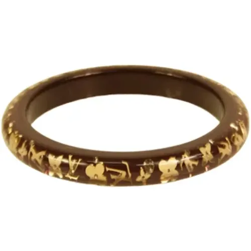 Pre-owned Jewellery, female, , Size: ONE SIZE Dark Gold Resin Sequin Bracelet - Louis Vuitton Vintage - Modalova