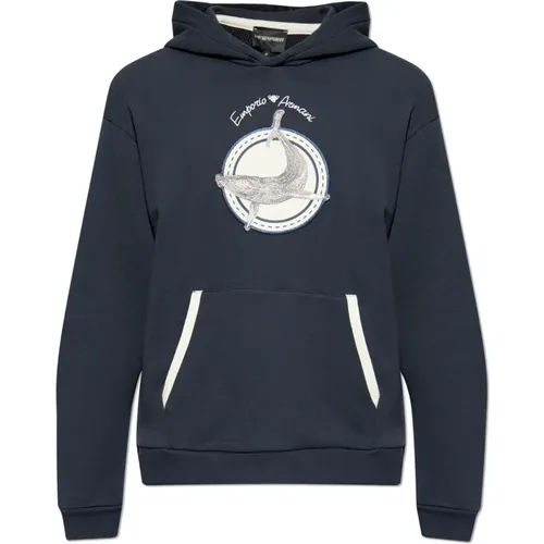 Sweatshirt with patch , male, Sizes: S, XL, L, XS, M - Emporio Armani - Modalova