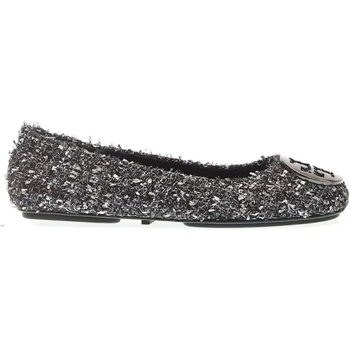 Silver and Black Ballerina Shoes , female, Sizes: 4 1/2 UK, 3 UK, 3 1/2 UK - TORY BURCH - Modalova