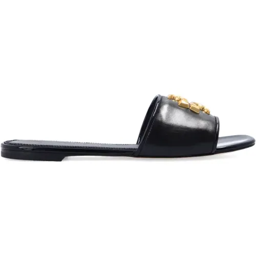 Sliders, female, , Size: 7 US ‘Eleanor’ leather slides - TORY BURCH - Modalova