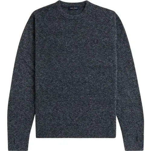 Bouclé Rundhalspullover mit Daumenlöchern , Herren, Größe: 2XL - Fred Perry - Modalova