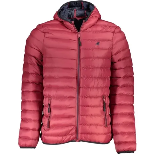 Rosa Bestickte Nylon Kapuzenjacke , Herren, Größe: 3XL - U.S. Polo Assn. - Modalova