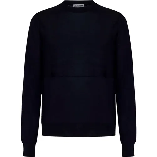 Mitternachtsblauer Rippstrickpullover , Herren, Größe: S - Jil Sander - Modalova