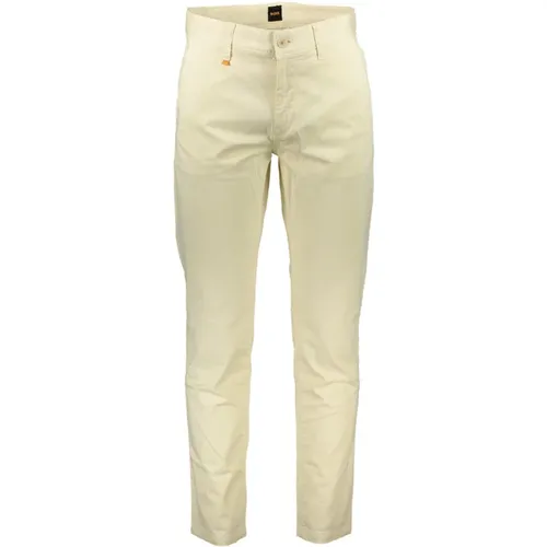 Chinos, male, , Size: W36 L32 Tapered Fit Pants with Logo - Hugo Boss - Modalova