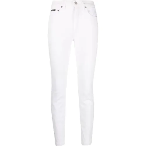 Slim-Fit Cotton Pants , female, Sizes: S, M - Dolce & Gabbana - Modalova