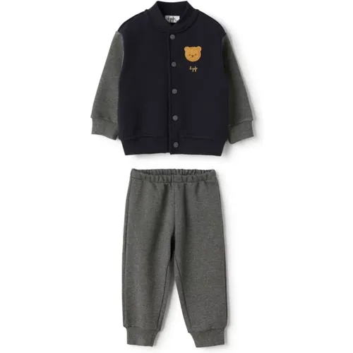 Blauer Overall für Jungen AW24,Teddy Patch Sweatshirt und Hose Set - Il Gufo - Modalova