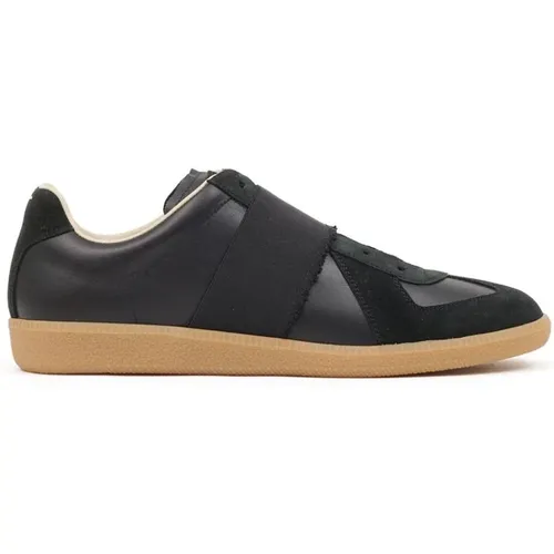 Schwarze Wildleder-Panel-Sneaker , Herren, Größe: 40 EU - Maison Margiela - Modalova