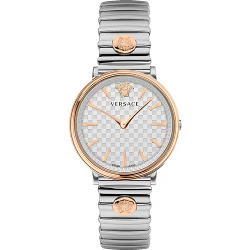 Stilvolle Stahl Damen Uhr , Damen, Größe: ONE Size - Versace - Modalova