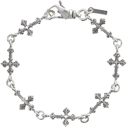 Silber Kreuz Armband Schmuck , unisex, Größe: M - Emanuele Bicocchi - Modalova