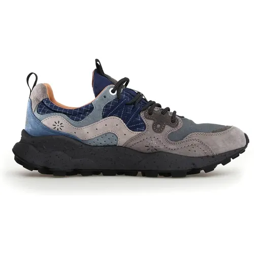 Blue Gray Sneakers Yamano 3 Style , male, Sizes: 7 UK, 11 UK, 8 UK - Flower Mountain - Modalova