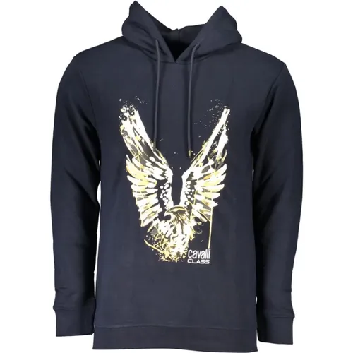 Hoodies, male, , Size: 2XL Elegant Hooded Sweatshirt - Cavalli Class - Modalova