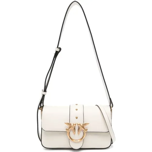 Shoulder Bags, female, , Size: ONE SIZE Leather Shoulder Bag Stylish Logo - pinko - Modalova