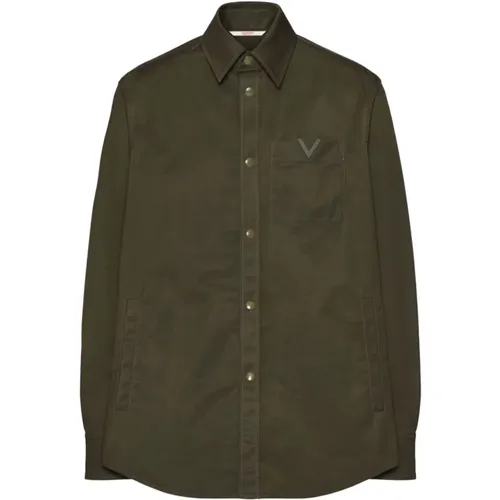 V-Detail Shirt Jacket , male, Sizes: L, M, XL - Valentino Garavani - Modalova