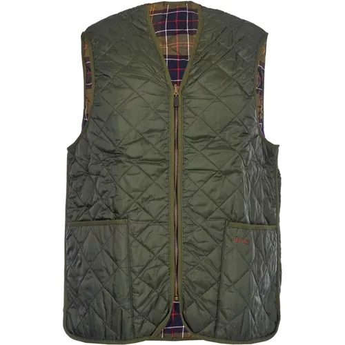 Vests, male, , Size: XS Quilted Vest with Tartan Lining - Barbour - Modalova