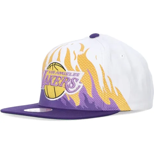 Caps, male, , Size: ONE SIZE NBA Lakers Flat Visor Cap - Mitchell & Ness - Modalova