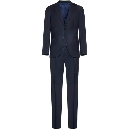 Single Breasted Suits, male, , Size: S Navy Wool Suit Set - D4.0 - Modalova